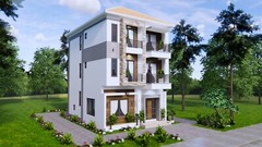 23×30 Feet House Design Plans 7×9 Meter 5 Beds 6 Baths Modern Hip (A4 Hard Copy)