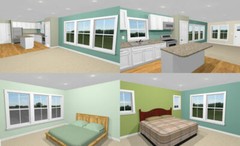 46×48 House – 2 Bedroom 2 Bath 1 RV – 1,157 sqft – PDF Floor Plan – Model 1B
