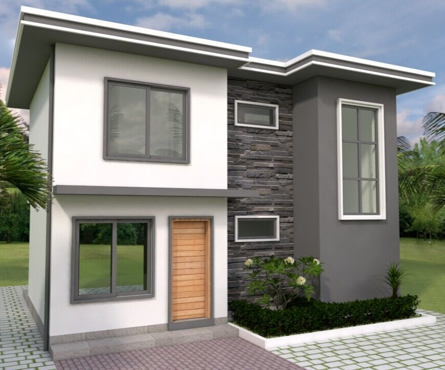 Custom Small House Plan 26×20 Feet 8×6 Meter 3 Beds 2 Baths Hip (A4 Hard Copy)