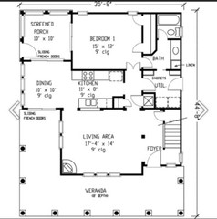 Modern Farmhouse House Plan 3 Bedroom & 2 Bathroom