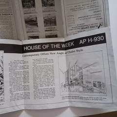 HOUSE OF THE WEEK STUDY PLAN. VINTAGE AP NEWSFEATURES, ARCHITECT DESIGNED HOUSES
