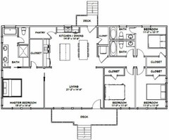 60×30 House — 4 bedroom 3 Bath — 1,800 sqft — PDF Floor Plan — Model 4A
