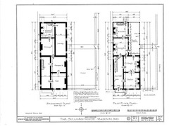 Traditional Colonial Brick Townhouse, narrow lot, 4+ bedrooms, home plans