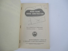 Wood-Frame House Construction by L. O. Anderson and O. C. Heyer 1955 Softcover