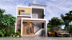 20×30 Duplex House Plan 6×9 Meter 2 Beds 1 Bath Each Floor PDF & A4 Hard Copy