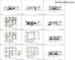 House Plan Drawing 12×11 Meter 39×36 Feet 3 Bedrooms PDF Plan (A4 Hard Copy)