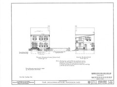 Traditional Colonial Brick Townhouse, narrow lot, 4+ bedrooms, home plans