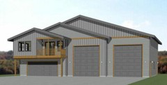 60×48 Apartment with 2-Car 2-RV Garage – PDF FloorPlan – 1,604 sqft – Model 1A