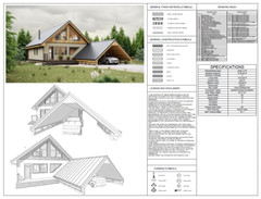 42’x70′ 2 Bed, 2 Bath A-Frame Cabin Architectural Build Plans PDF Download