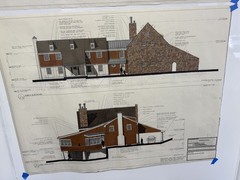 Architectural Renderings 4 Sheets Hand-Colored Elevations 30×42 Design Drawings