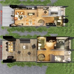 Container house plans – 3 bedrooms – 2 bathrooms – Digital PDF File