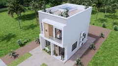17×23 Feet Small House Plans 5×7 Meter 2 Bed 2 Bath PDF Plan (A4 Hard Copy)