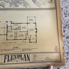 Vintage 1948 MCM Bungalow Ranch HomePlan Blueprint Triflex Service Washington DC