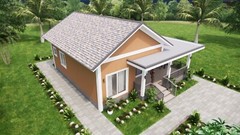 30×33 Feet Simple House Design 9×10 Meter 2 Bed 1 Bath Gable Roof (A4 Hard Copy)