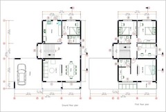 43×40 Feet House Plan 13×13.4 Meter 4 Beds 3 Bath CAD, PDF Files & A4 Hard Copy