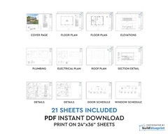 Large Adirondack Cabin w/ Loft Architectural & Construction Plans – PDF Download