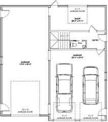44×48 Apartment with 2-Car 1-RV Garage – PDF FloorPlan – 1,528 sqft – Model 5G