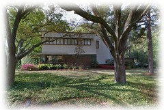 Mid-Century Modern home, stucco brick glass block, architectural PRINTED plans