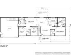 Full Set of single story 3 bedroom house plans 1,813 sq ft