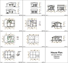 Small Cottage Designs 9×6 Meter 30×20 Feet 2 Beds Gable Roof PDF (A4 Hard Copy)