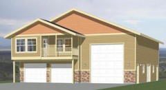 44×48 Apartment with 2-Car 1-RV Garage – PDF FloorPlan – 1,645 sqft – Model 5S