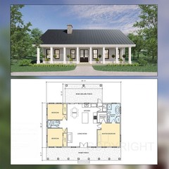 Cedar Ridge Custom House Design – Modern Ranch Farmhouse 1500 Square Feet – Draw