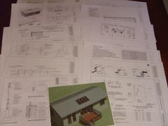 ADU house Construction Plans 648 square feet with outdoor deck.