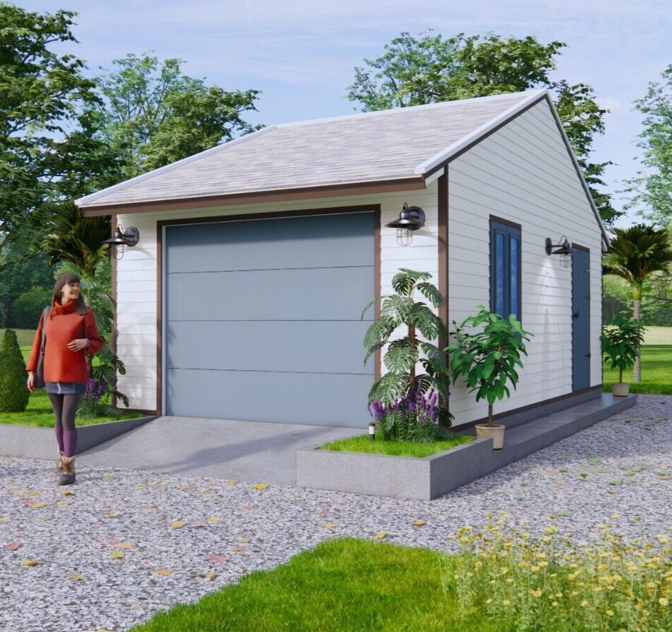 13×23 Feet 4×7 Meter 1 Car Garage Gable Roof Shed Plan PDF Plans (A4 Hard Copy)