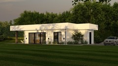 Small Modern 2 Bedroom 1.5 Bathroom House Floor Plan Blueprints, 1000SQFT/93m2
