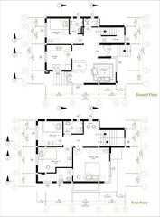 25X30 Small House Plan 7.5×9 Meter 4 Beds 4 Bath Terrace Roof PDF (A4 Hard Copy)
