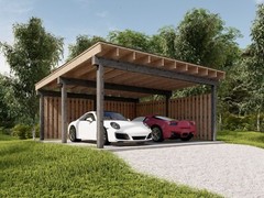 Carport Plans, 20’x20′ Modern Two Car Garage Pavilion Blueprints