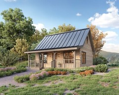 Modern 2 Bedroom Cabin w/ Loft Architectural & Construction Plans – PDF Download