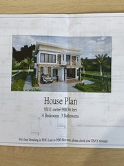 House Plans 9×11 Meter 30×36 Feet 4 Beds 3 Baths Shed Roof (A4 Hard Copy)