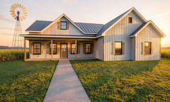 Farmhouse Plan: 1,565 (Living) Sqft-3 Bedroom-2 bath-2 car Garage