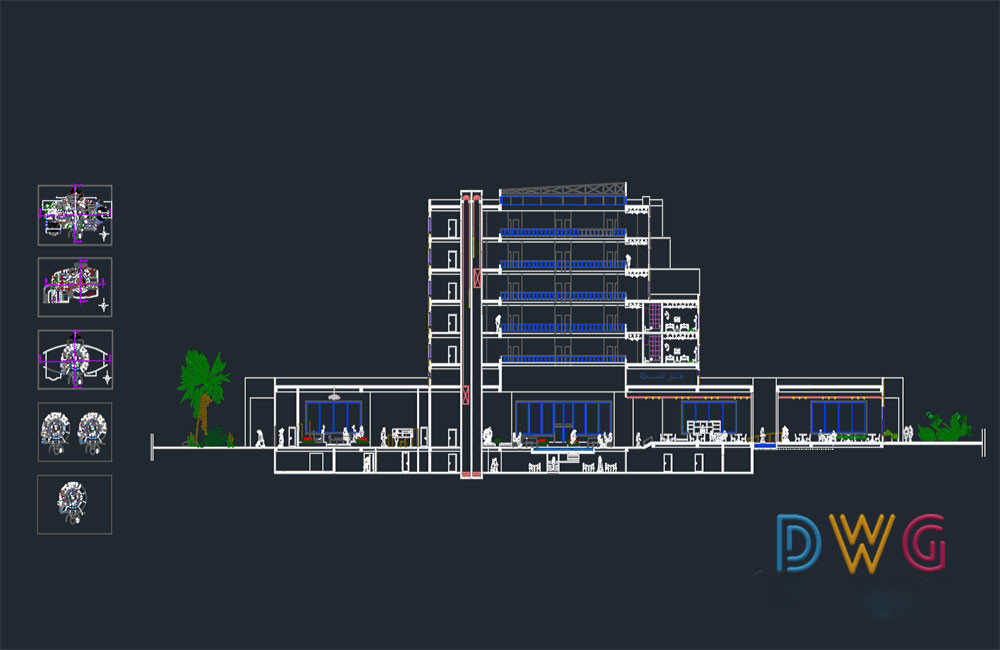 Architectural Plans for Round Hotel – DWG File