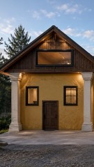 Tiny home house building plan gable roof blueprint 2 lofts 1 bathroom
