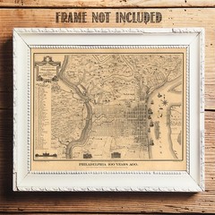 Philadelphia 100 Years Ago 1875 Vintage City Map Historical Wall Art Print