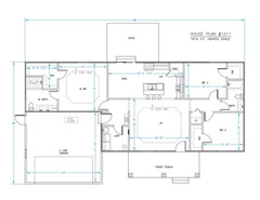 Ranch House Plans 1614 SF 3 Bed 2 Bath Split BR – #1211 Open Floor (Blueprints)