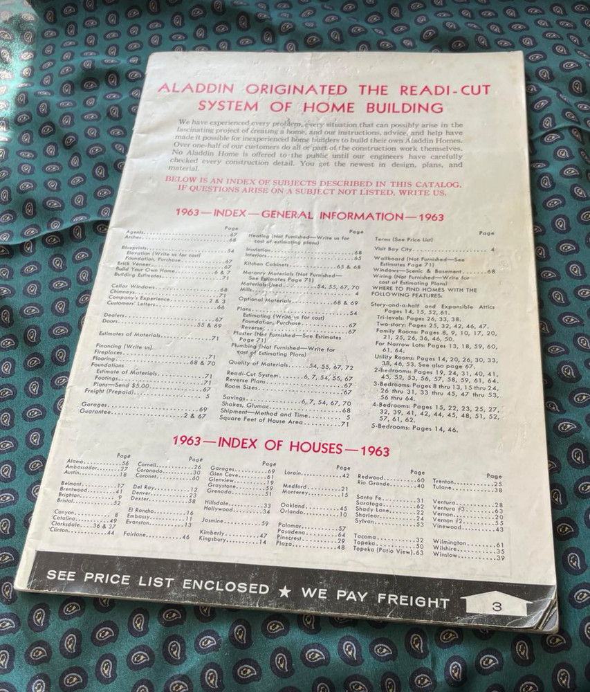 Aladdin Mills Bay City Michigan Vintage Catalog Brochure Booklet 1963 Houses