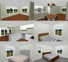 56×50 Apartment – 2-RV – 3 Br 2.5 Ba – PDF FloorPlan – 1,703 sqft – Model 1B