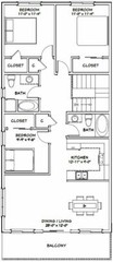 60×50 Apartment with 2-Car 2-RV Garage – PDF FloorPlan – 1,648 sqft – Model 2A