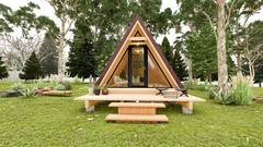 14′-0” X 20′-0” Modern A-Frame Cabin Plan