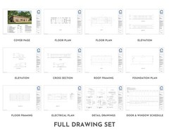 Modern Cabin House, 20′ x 70′, 1400 Sq Ft, 3 Bed 2 Bath, Architectural Plans