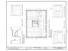 Colonial gambrel roof house plan, Early American, printed architectural drawings