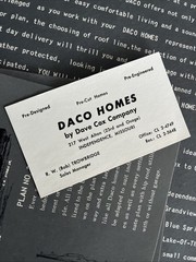 Vintage 1959 8- MCM Home Plan Sheets DACO Homes Independence MO Catalog Card
