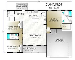 Suncrest House Plan 1504 Heated Square Feet