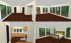 46×48 House – 1 Bedroom 1.5 Bath 1 RV – 1,157 sqft – PDF Floor Plan – Model 3B