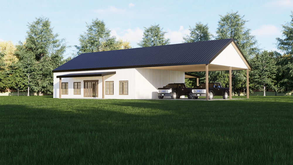 Barndominium 3 Bedrooms 2 Bath 2 Car Carport, 43’X81′ layout (3400 sq ft.) | PDF