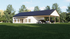 Barndominium 3 Bedrooms 2 Bath 2 Car Carport, 43’X81′ layout (3400 sq ft.) | PDF