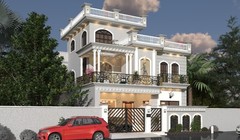SPANISH House Plan, House front Elevation, Complete Architectural Dwg Set, Cad